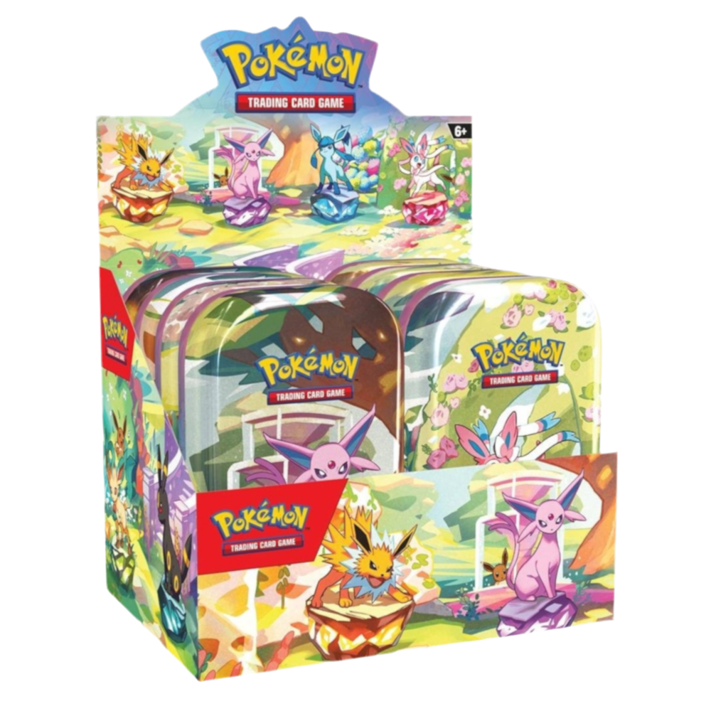Prismatic Evolutions Mini Tin Display