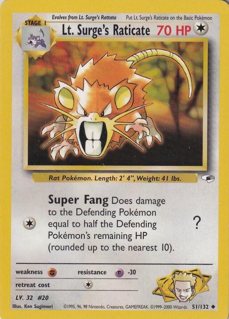 Lt. Surge's Raticate - 051/132