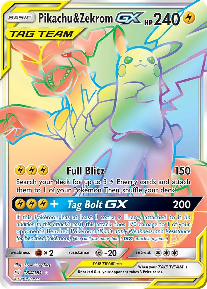 Pikachu & Zekrom GX - 184/181