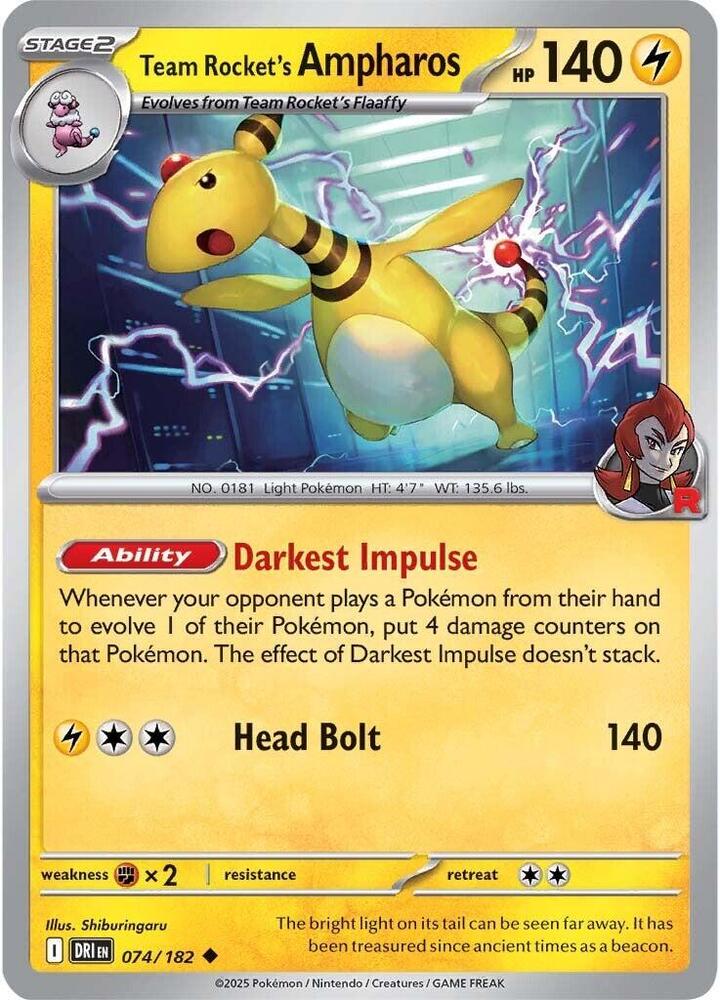 Team Rocket's Ampharos - 074/182