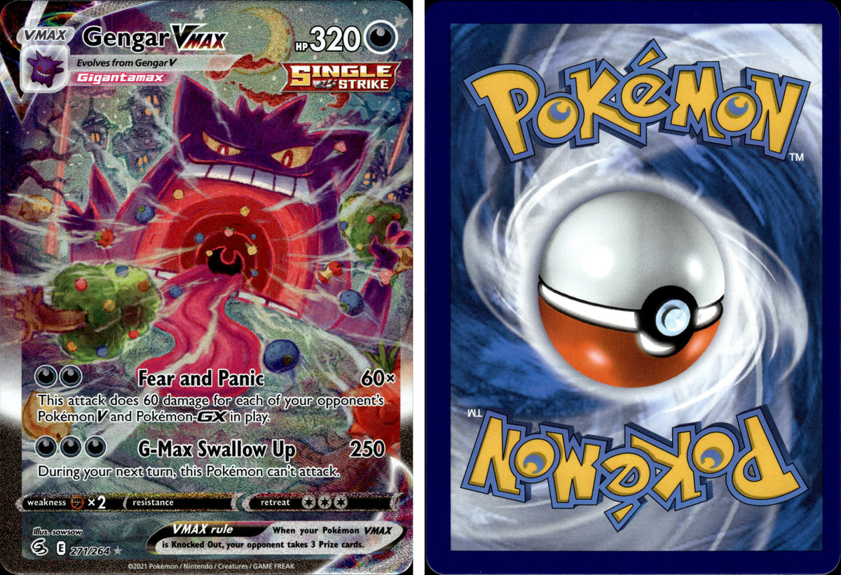 Gengar VMAX (Alternate Art Secret) – forside og bakside (skannet)