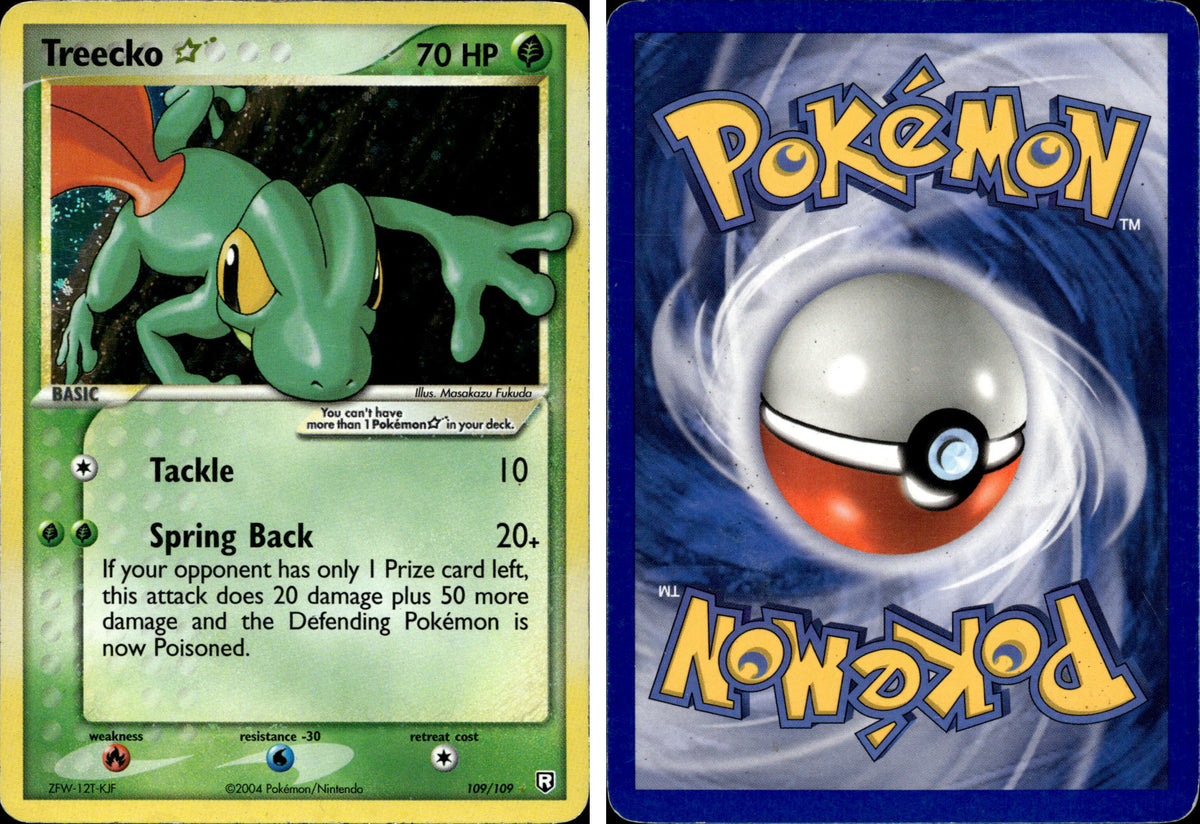 Treecko Star – forside og bakside (skannet)