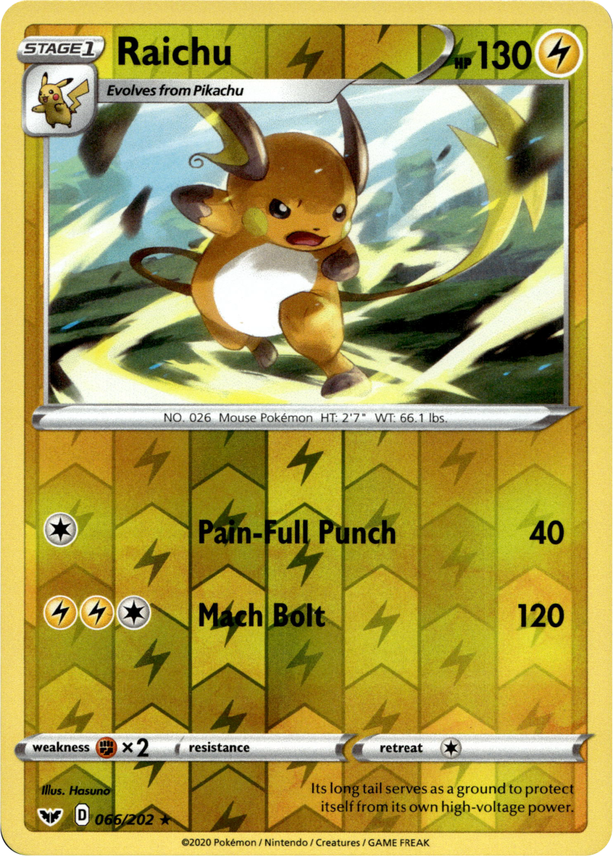Raichu · Reverse Holofoil (eget bilde)