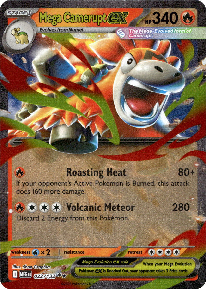 Mega Camerupt ex - 022/132 · Holofoil (eget bilde)