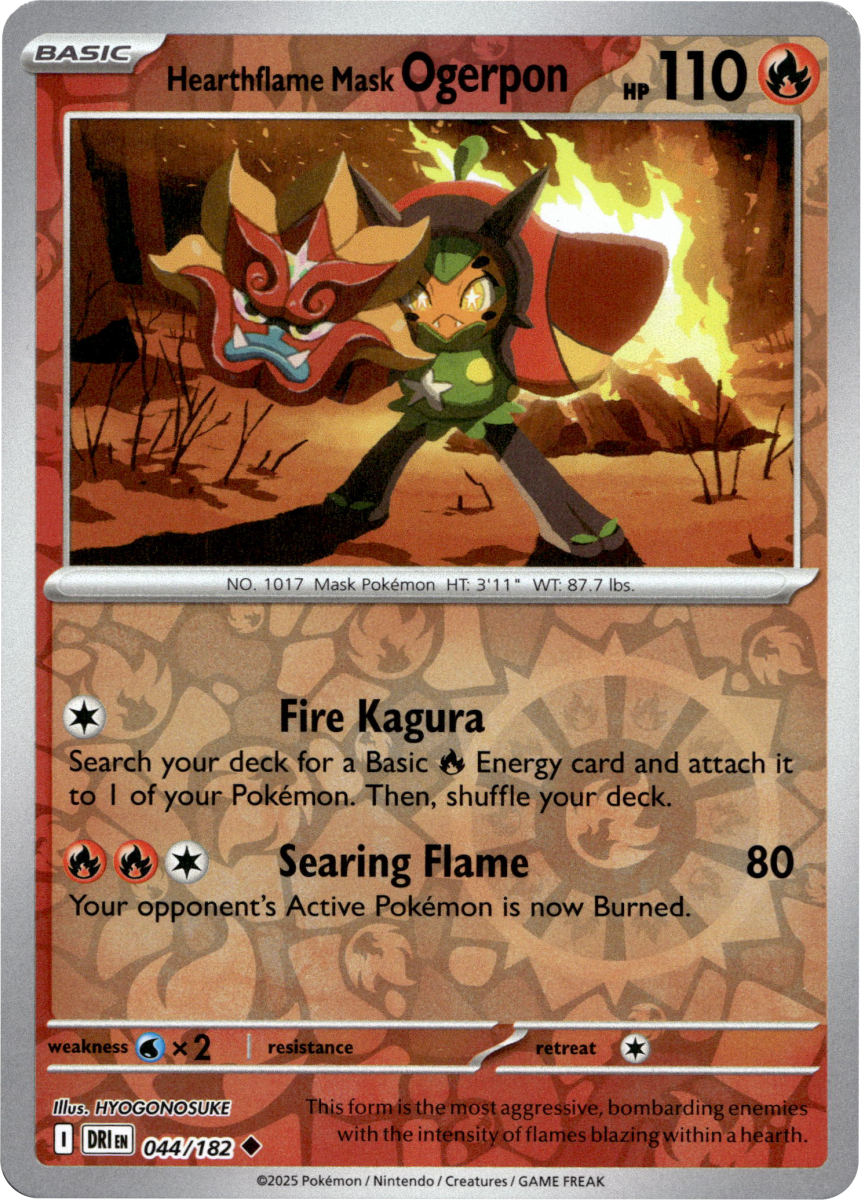 Hearthflame Mask Ogerpon · Reverse Holofoil (eget bilde)