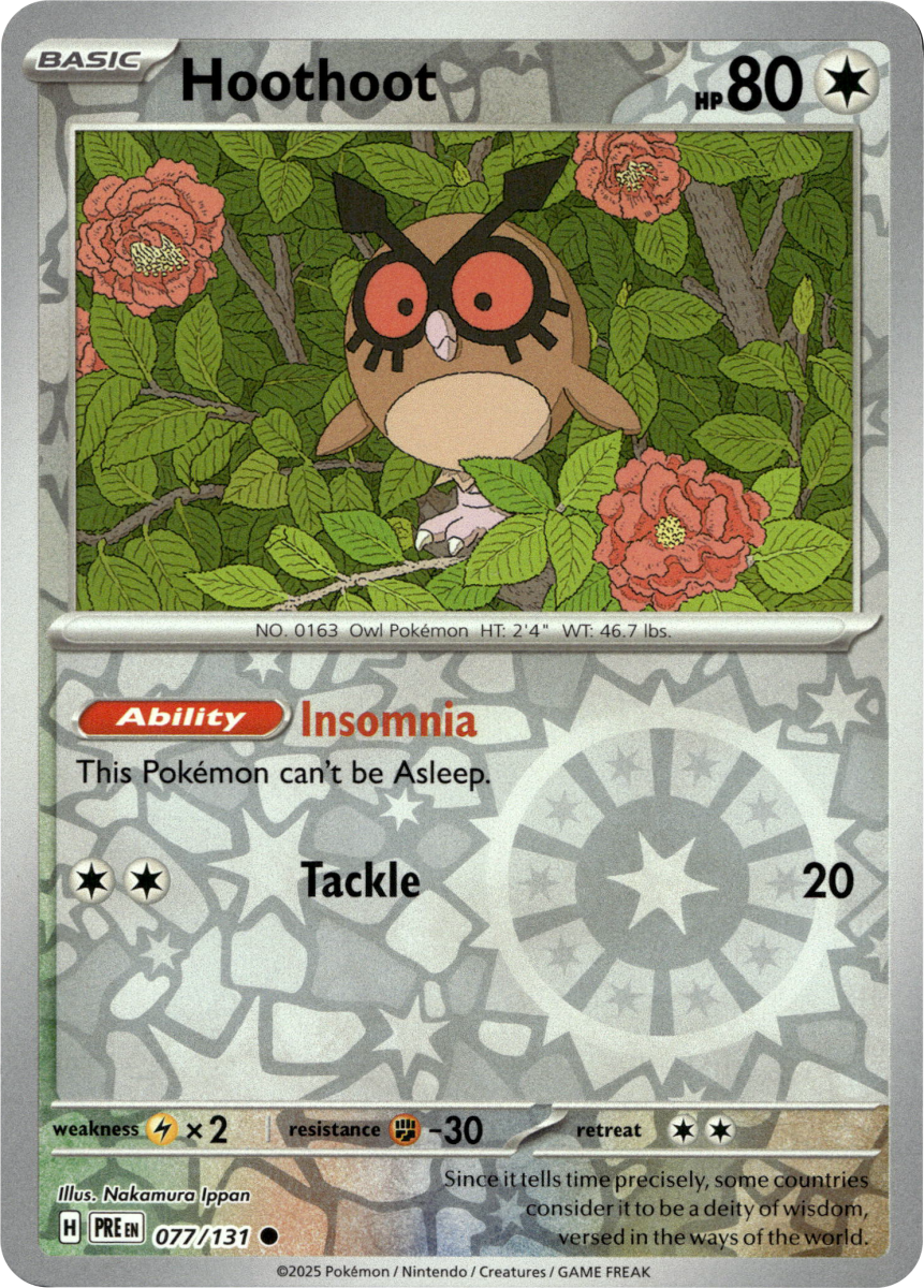 Hoothoot · Reverse Holofoil (eget bilde)