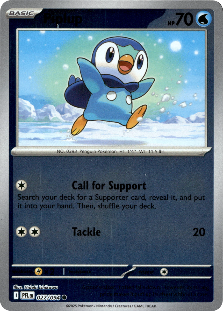 Piplup - 027/094 · Reverse Holofoil (eget bilde)