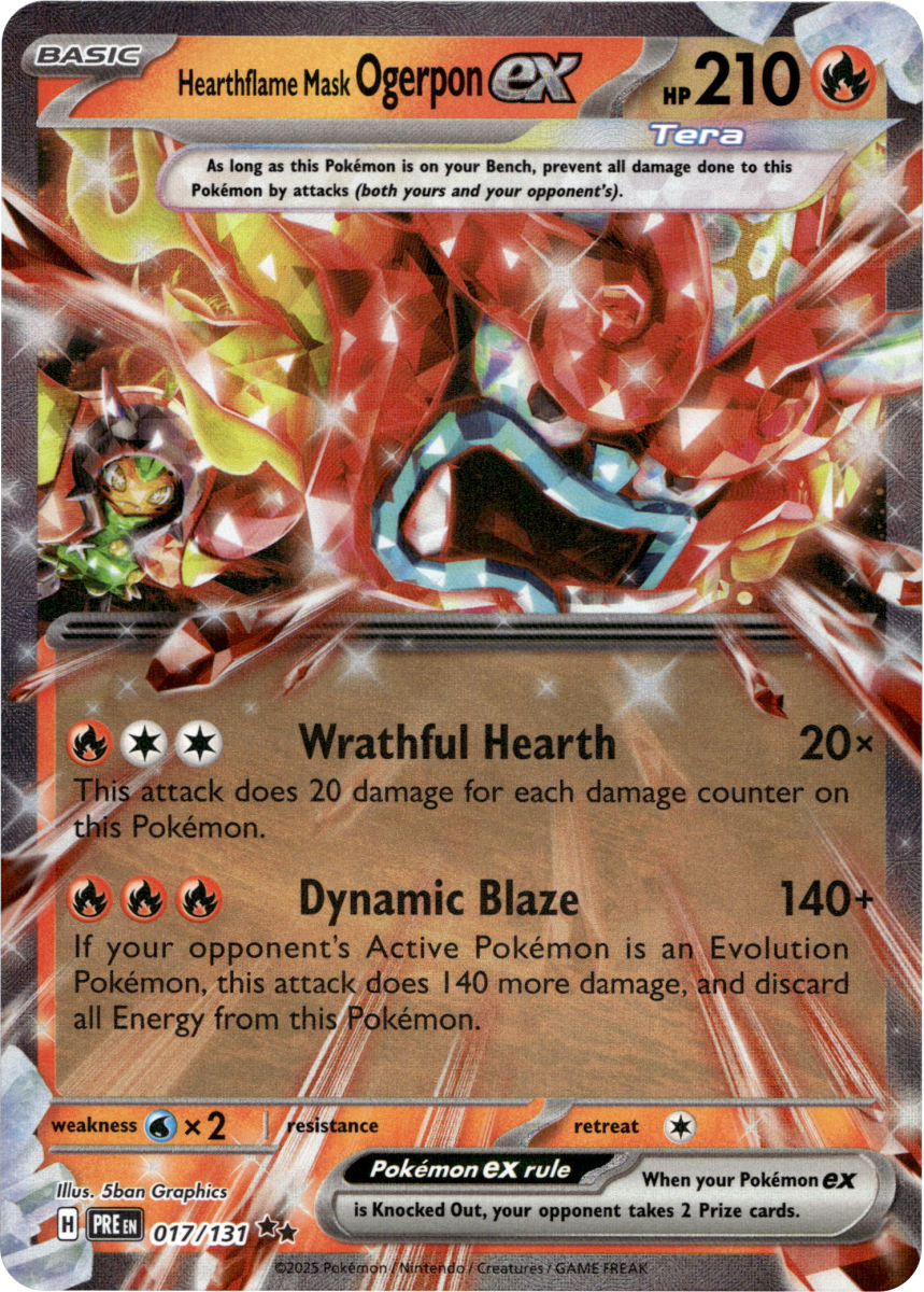 Hearthflame Mask Ogerpon ex - 017/131 · Holofoil (eget bilde)