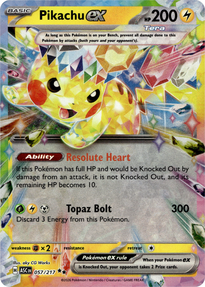 Pikachu ex - 057/217 · Holofoil (eget bilde)