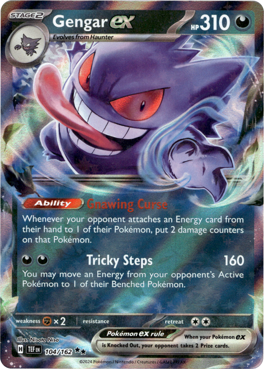 Gengar ex - 104/162 · Holofoil (eget bilde)