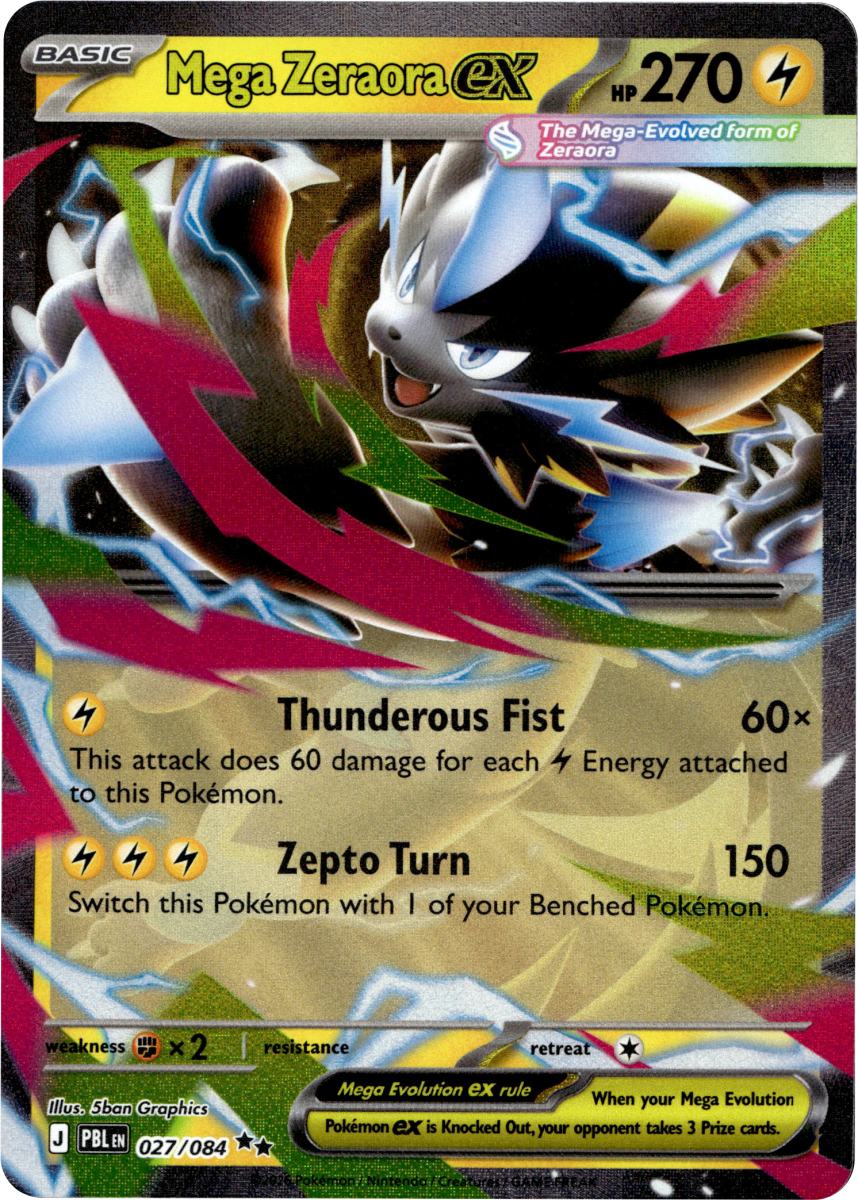 Mega Zeraora ex - 027/084 · Holofoil (eget bilde)