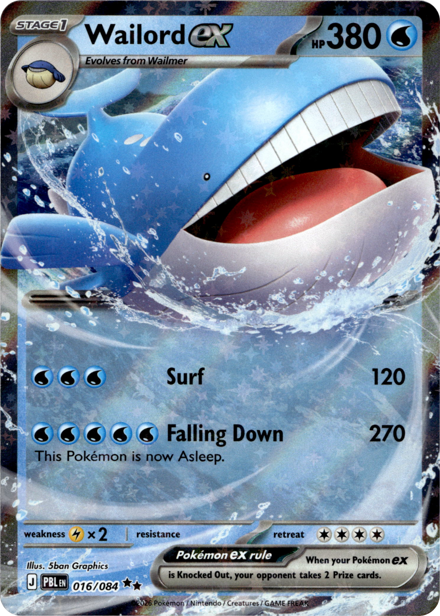 Wailord ex - 016/084 · Holofoil (eget bilde)
