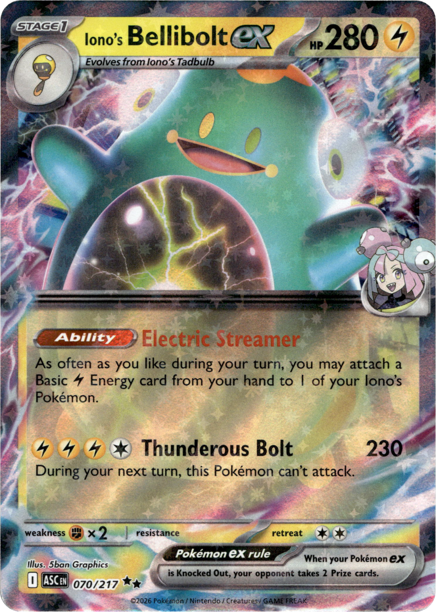 Iono's Bellibolt ex - 070/217 · Holofoil (eget bilde)