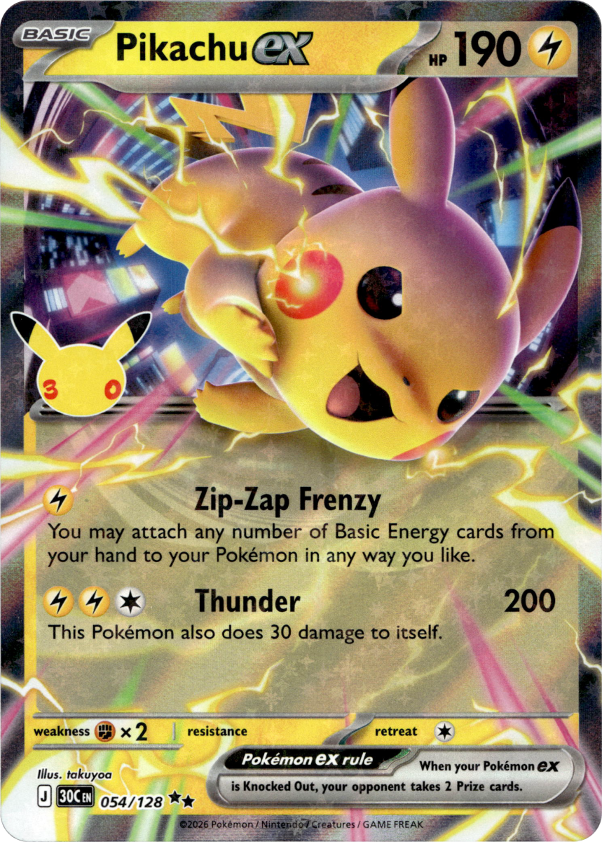 Pikachu ex - 054/128 · Holofoil (eget bilde)