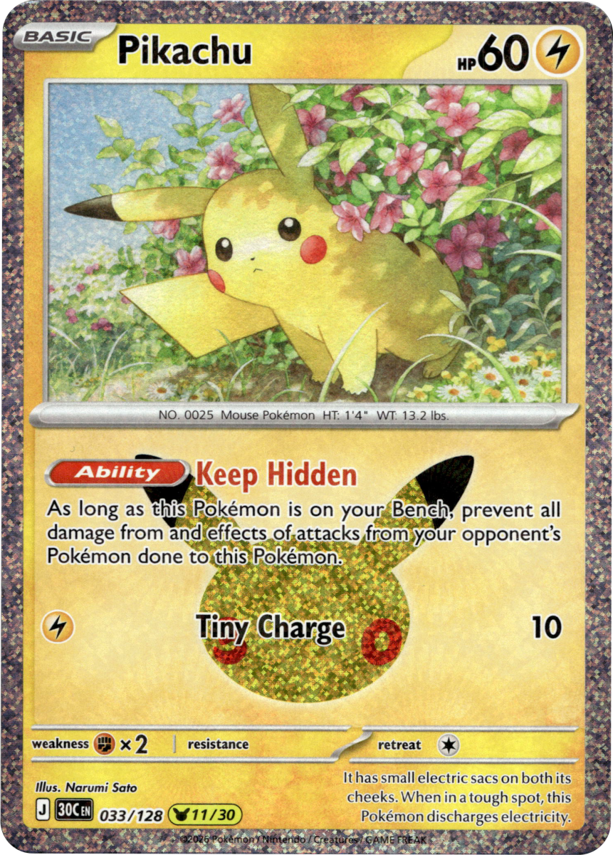 Pikachu - 033/128 · Holofoil (eget bilde)