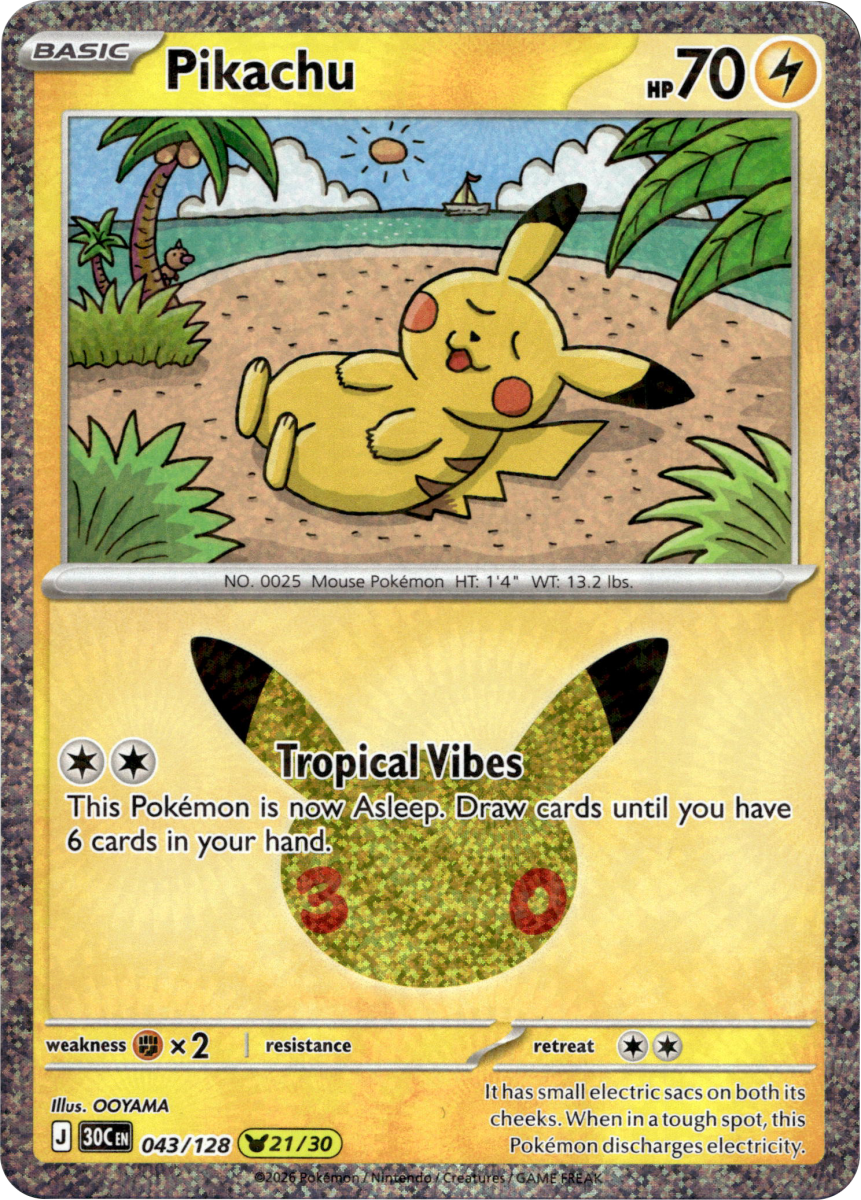 Pikachu - 043/128 · Holofoil (eget bilde)