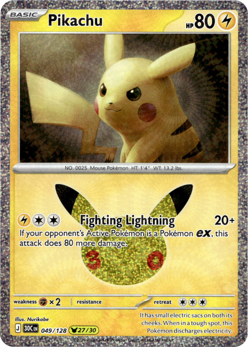 Pikachu - 049/128 · Holofoil (eget bilde)