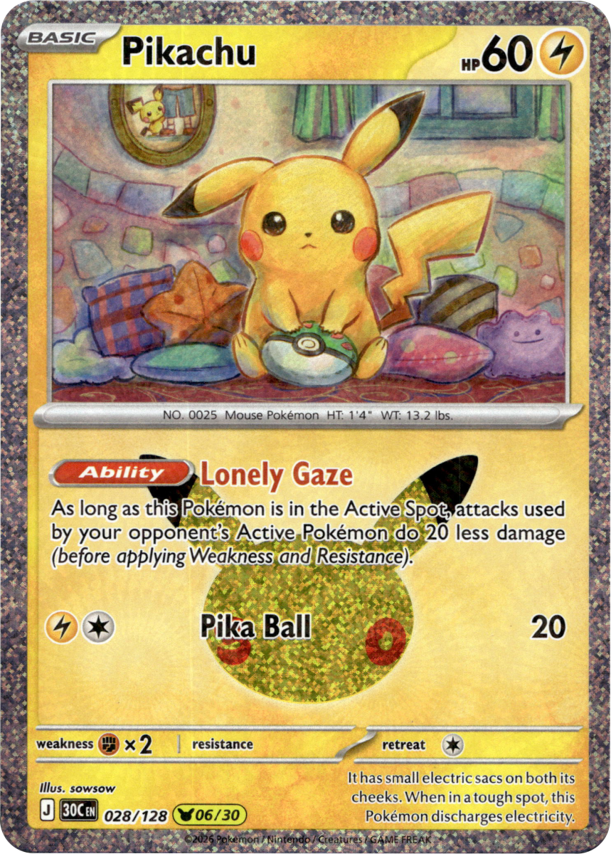Pikachu - 028/128 · Holofoil (eget bilde)