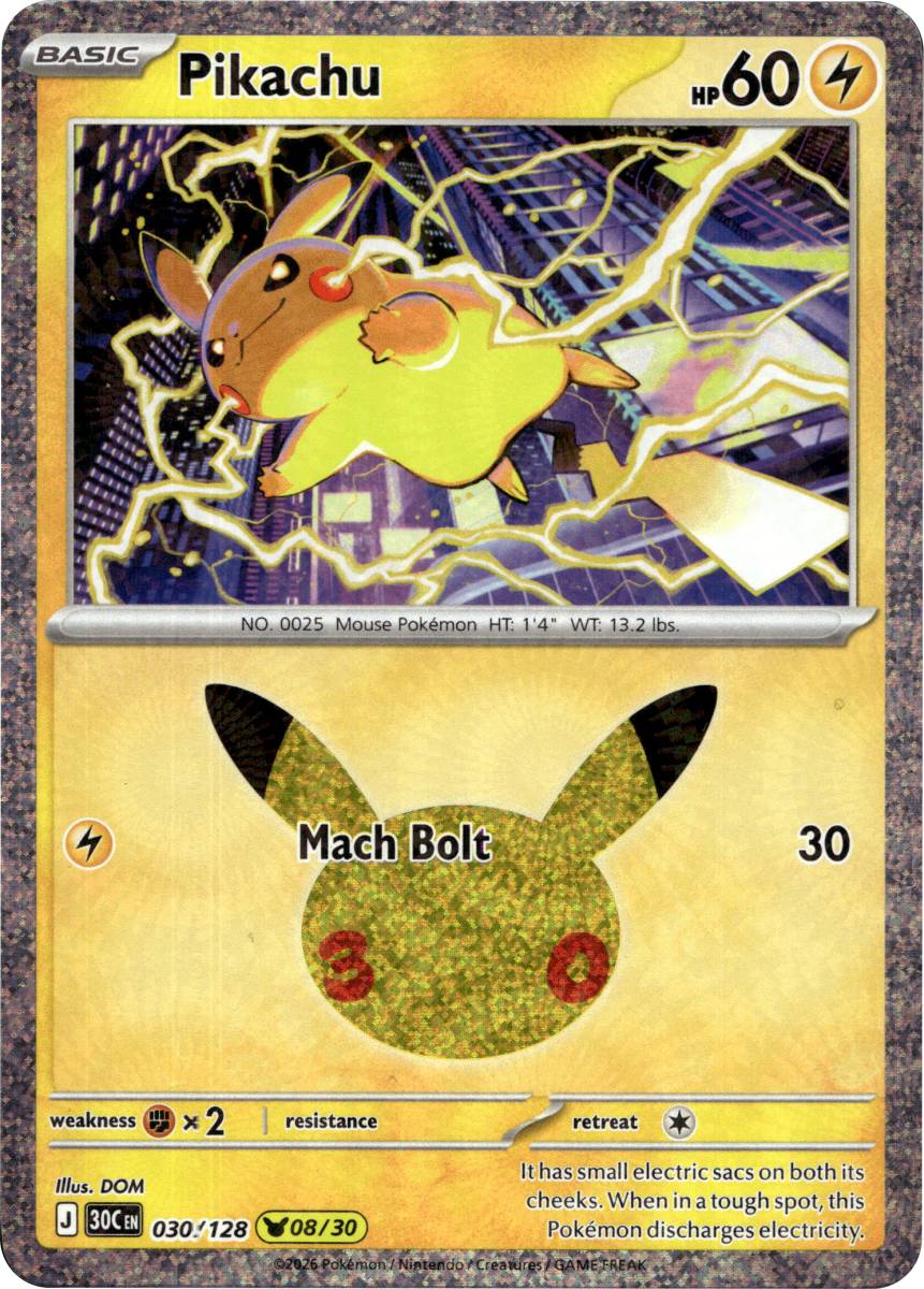 Pikachu - 030/128 · Holofoil (eget bilde)