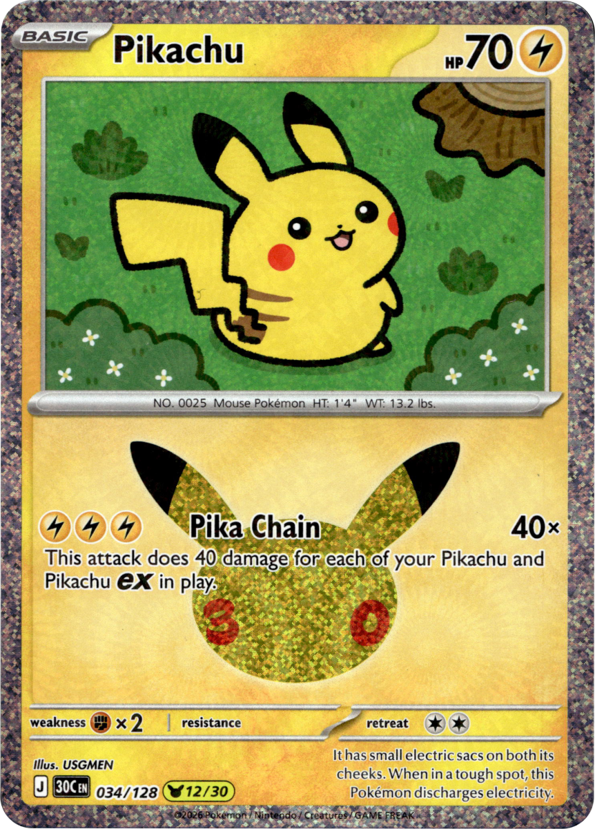 Pikachu - 034/128 · Holofoil (eget bilde)