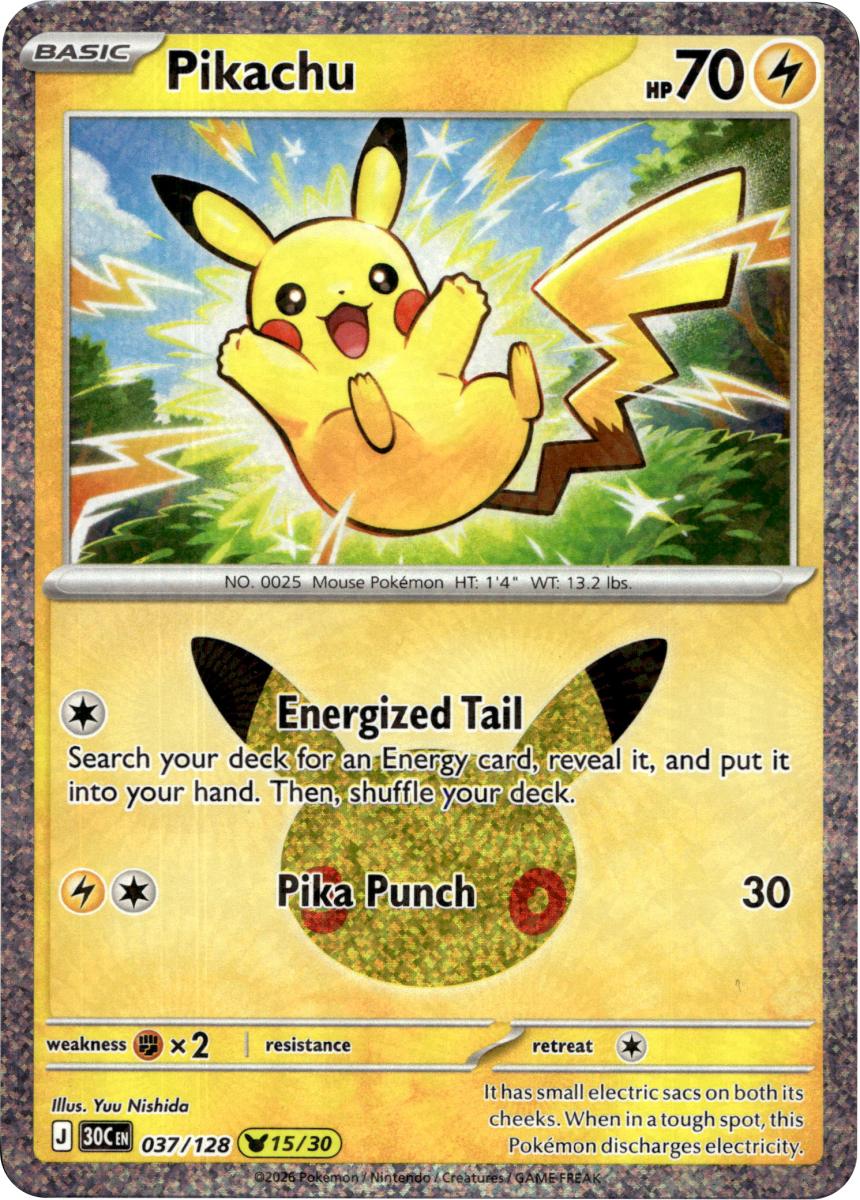 Pikachu - 037/128 · Holofoil (eget bilde)