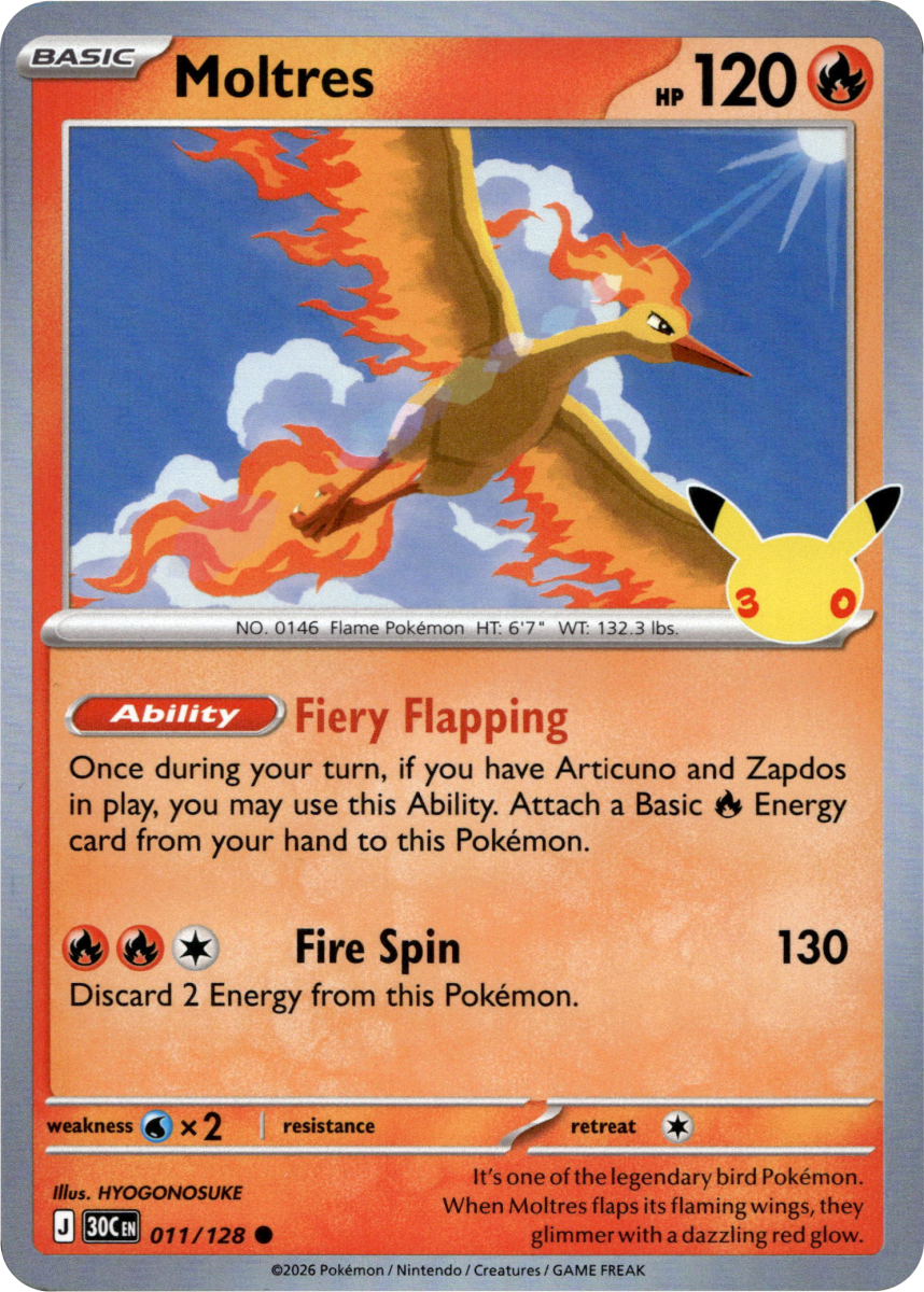 Moltres - 011/128 · Holofoil (eget bilde)