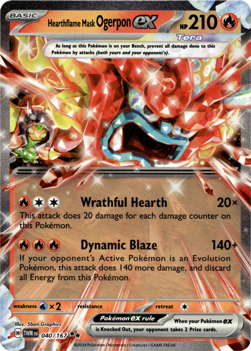 Hearthflame Mask Ogerpon ex - 040/167 · Holofoil (eget bilde)