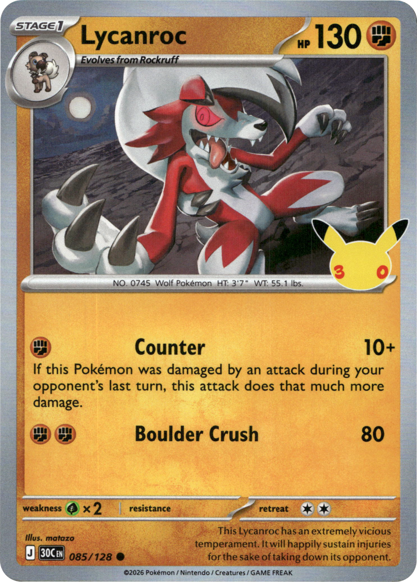 Lycanroc - 085/128 · Holofoil (eget bilde)