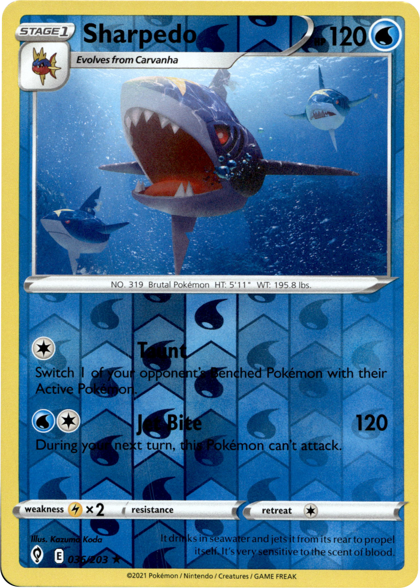 Sharpedo · Reverse Holofoil (eget bilde)