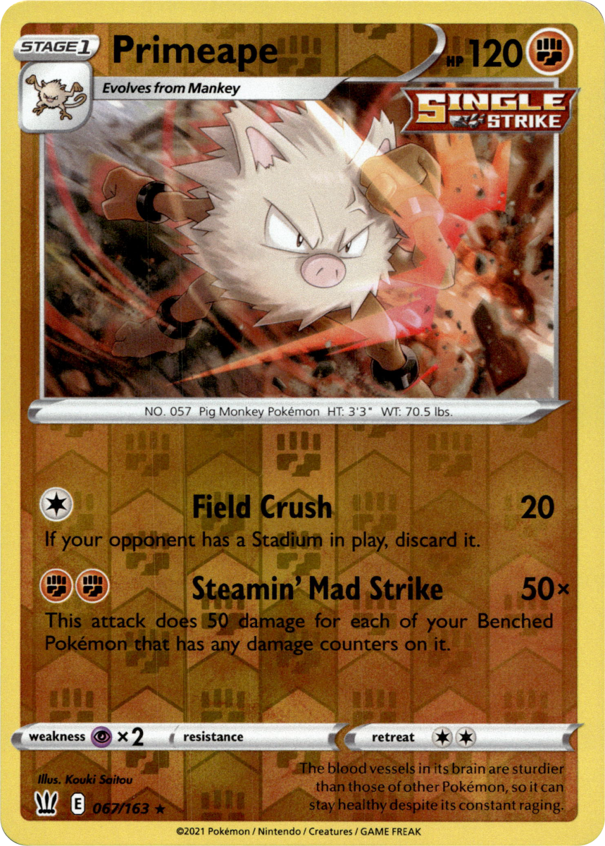 Primeape · Reverse Holofoil (eget bilde)
